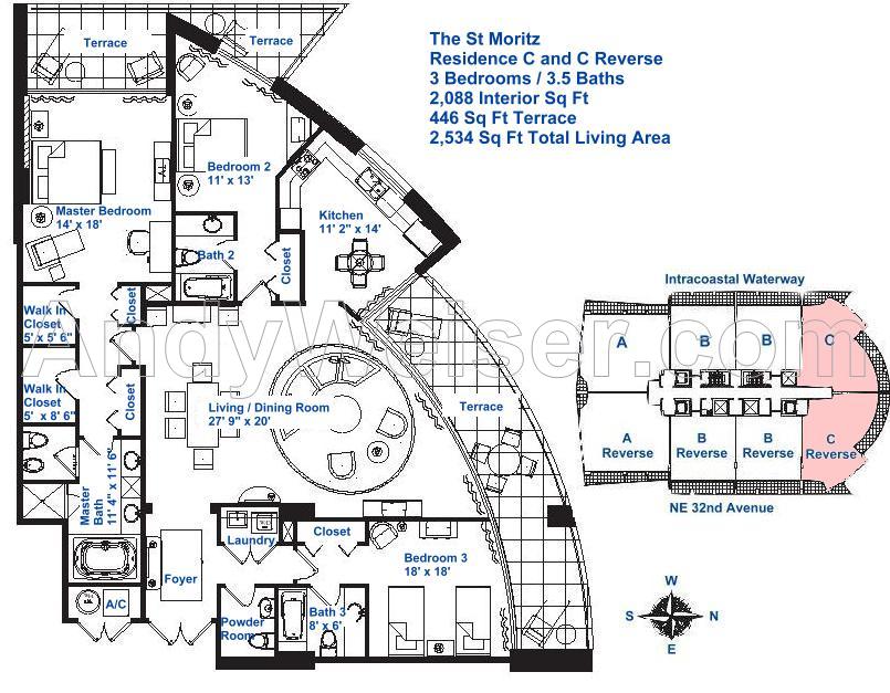 Il Lugano Fort Lauderdale Hotel Condo Floorplan