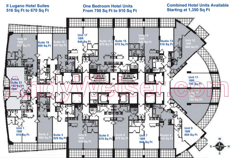 Il Lugano Fort Lauderdale Hotel Condo Floorplan